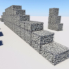 Gabion Wall 3D Model x5 Stone Retaining Modular Units