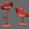 Crescent Bar Stool & Crescent Chair 3D Model