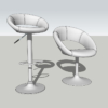 Crescent Bar Stool & Crescent Chair 3D Model