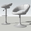 Crescent Bar Stool & Crescent Chair 3D Model