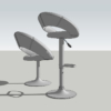 Crescent Bar Stool & Crescent Chair 3D Model