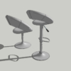 Crescent Bar Stool & Crescent Chair 3D Model