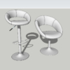 Crescent Bar Stool & Crescent Chair 3D Model