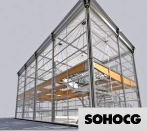 Event Temporary Structure Losberger De Boer Delta 3D Model Double Deck Collection