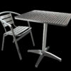 Aluminium Madrid Cafe Chair & Inox Cafe Table 3D Model