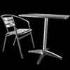 Aluminium Madrid Cafe Chair & Inox Cafe Table 3D Model