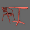 Aluminium Madrid Cafe Chair & Inox Cafe Table 3D Model