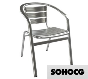 Outdoor Cafe Bistro Chair Aluminium Madrid 3D Model