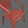 Outdoor Cafe Bistro Chair Aluminium Madrid 3D Model