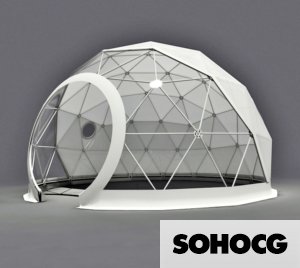 Geodesic Event Dome 30m² Zendome 3D Model Tent Structure