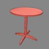 Inox Aluminium Cafe Bistro Table 3D Model Collection