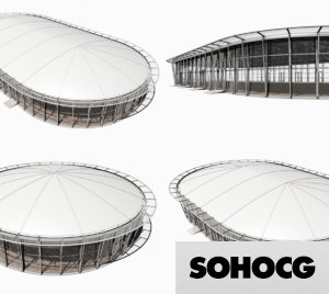 Losberger De Boer Panorama Dome Event Space Temporary Structure 3D Model Collection