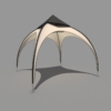 Dome Tent 10ft Canopy 3D Model With Optional Visors & Cupola