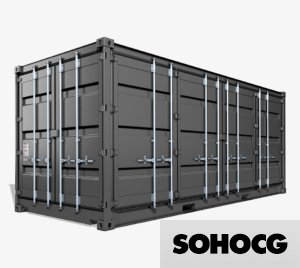 20ft Open Sided Shipping Container 3D Model (Standard Size)