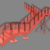 Stairs Event Temporary Structure 3D Model Losberger De Boer