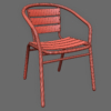 Aluminium Outdoor Cafe Bistro Chair 3D Model With Wooden Seat