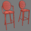 Kong Chair & High Stool & Counter Stool 3D Model Collection