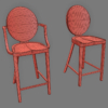 Kong Chair & High Stool & Counter Stool 3D Model Collection