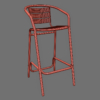 Aluminium Outdoor High Chair Bar Stool 3D Model