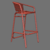 Aluminium Outdoor High Chair Bar Stool 3D Model