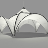 Dome Tent 30ft Canopy 3D Model With Optional Visors & Cupola