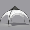 Dome Tent 20ft Canopy 3D Model With Optional Visors & Cupola