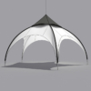 Dome Tent 20ft Canopy 3D Model With Optional Visors & Cupola