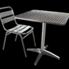 Stackable Cafe Bistro Chair Aluminium & Cafe Table 3D Model