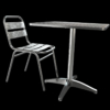 Stackable Cafe Bistro Chair Aluminium & Cafe Table 3D Model