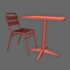 Stackable Cafe Bistro Chair Aluminium & Cafe Table 3D Model