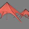 Star Tent 3D Model Single & Double Peak Event Canopy