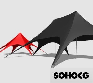 Star Tent 3D Model Single & Double Peak Event Canopy