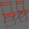 EMU Folding Metal Bistro Chair & Table 3D Model Collection French Outdoor Cafe Garden