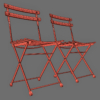 EMU Folding Metal Bistro Chair & Table 3D Model Collection French Outdoor Cafe Garden