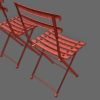 EMU Folding Metal Bistro Chair & Table 3D Model Collection French Outdoor Cafe Garden