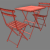 EMU Folding Metal Bistro Chair & Table 3D Model Collection French Outdoor Cafe Garden