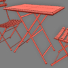 EMU Folding Metal Bistro Chair & Table 3D Model Collection French Outdoor Cafe Garden