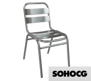 Cafe Bistro Chair Aluminium Stackable 3D Model