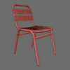 Cafe Bistro Chair Aluminium Stackable 3D Model