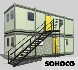 Portacabin Portable Office 3D Model Modular Stacking Container