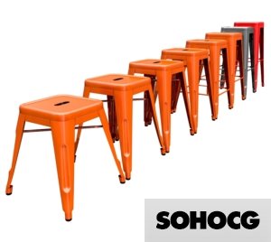 Tolix H Stool 3D Model Collection