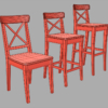 IKEA Ingolf Bar Stools & Ingolf Chair 3D Model Collection