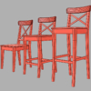 IKEA Ingolf Bar Stools & Ingolf Chair 3D Model Collection