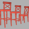 IKEA Ingolf Bar Stools & Ingolf Chair 3D Model Collection