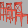 IKEA Ingolf Bar Stools & Ingolf Chair 3D Model Collection