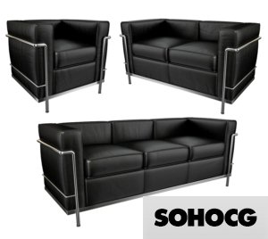 Le Corbusier LC2 Chair & Sofas 3D Model Collection