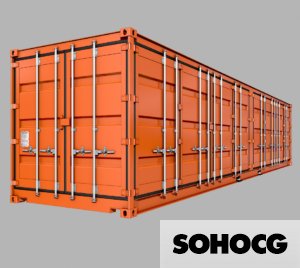 40ft Open Sided Shipping Container 3D Model (Standard Size)