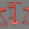 Zed Stool & Poseur Table 3D Model