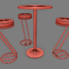 Zed Stool & Poseur Table 3D Model