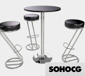 Zed Stool & Poseur Table 3D Model